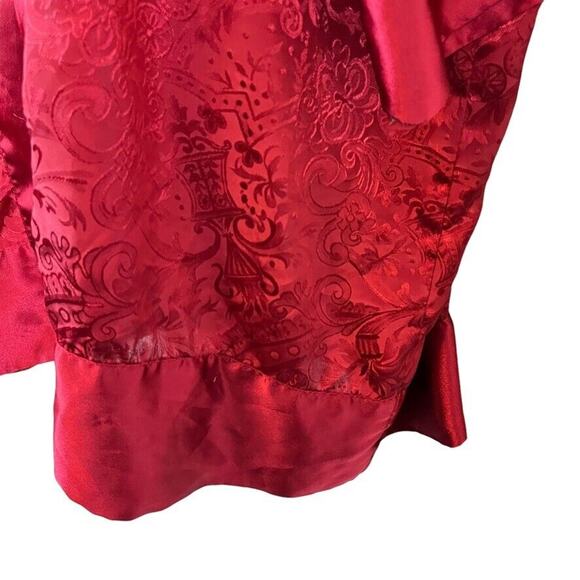 Victorias Secret Gold Label Vintage Red Satin Floral Sleepwear Lounge Robe O/S - Picture 9 of 16